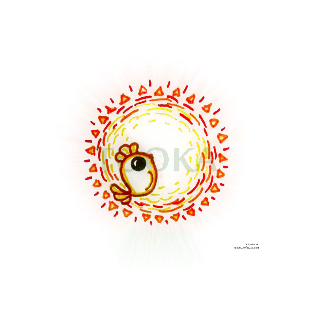 an illustration of a bird with sun