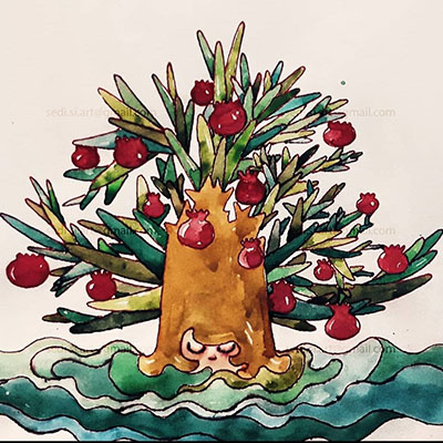 a pomegranate tree