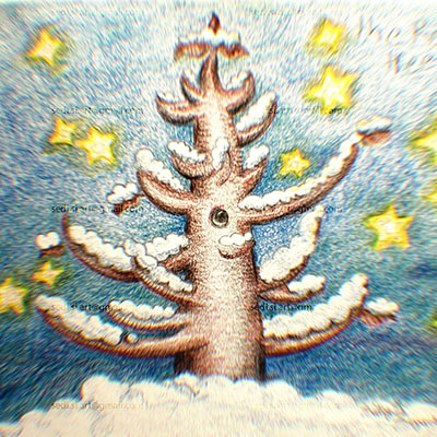 a tree in snow
